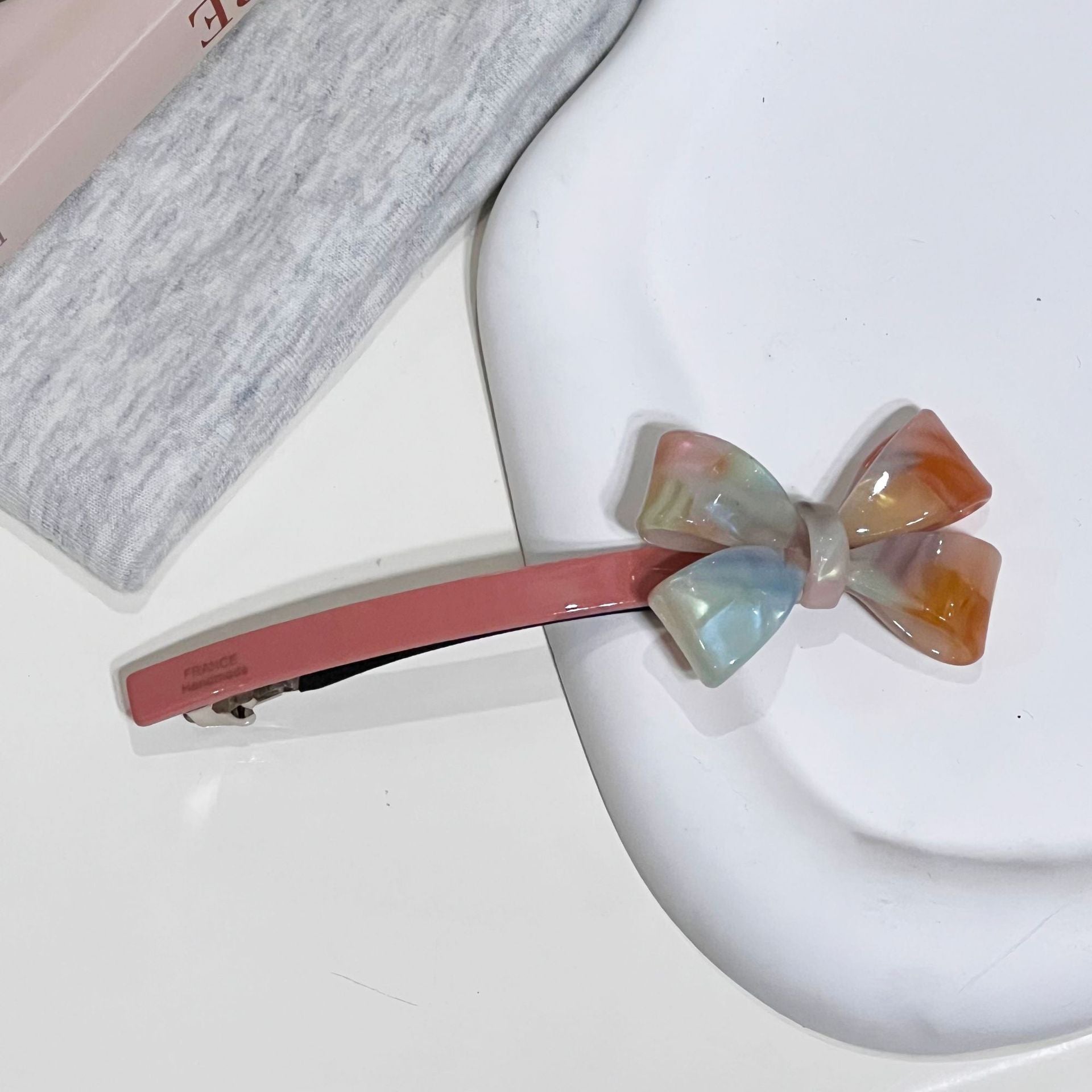 Retro Bow Spring Clip | Acetic Acid Top Clip | Disc Hair Grab Clip