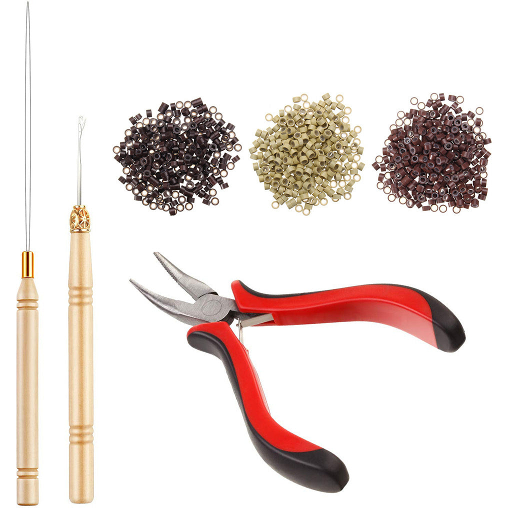 Hair Extension Tool Kit - Silicone Rings, Pliers & Aluminum Beads Set