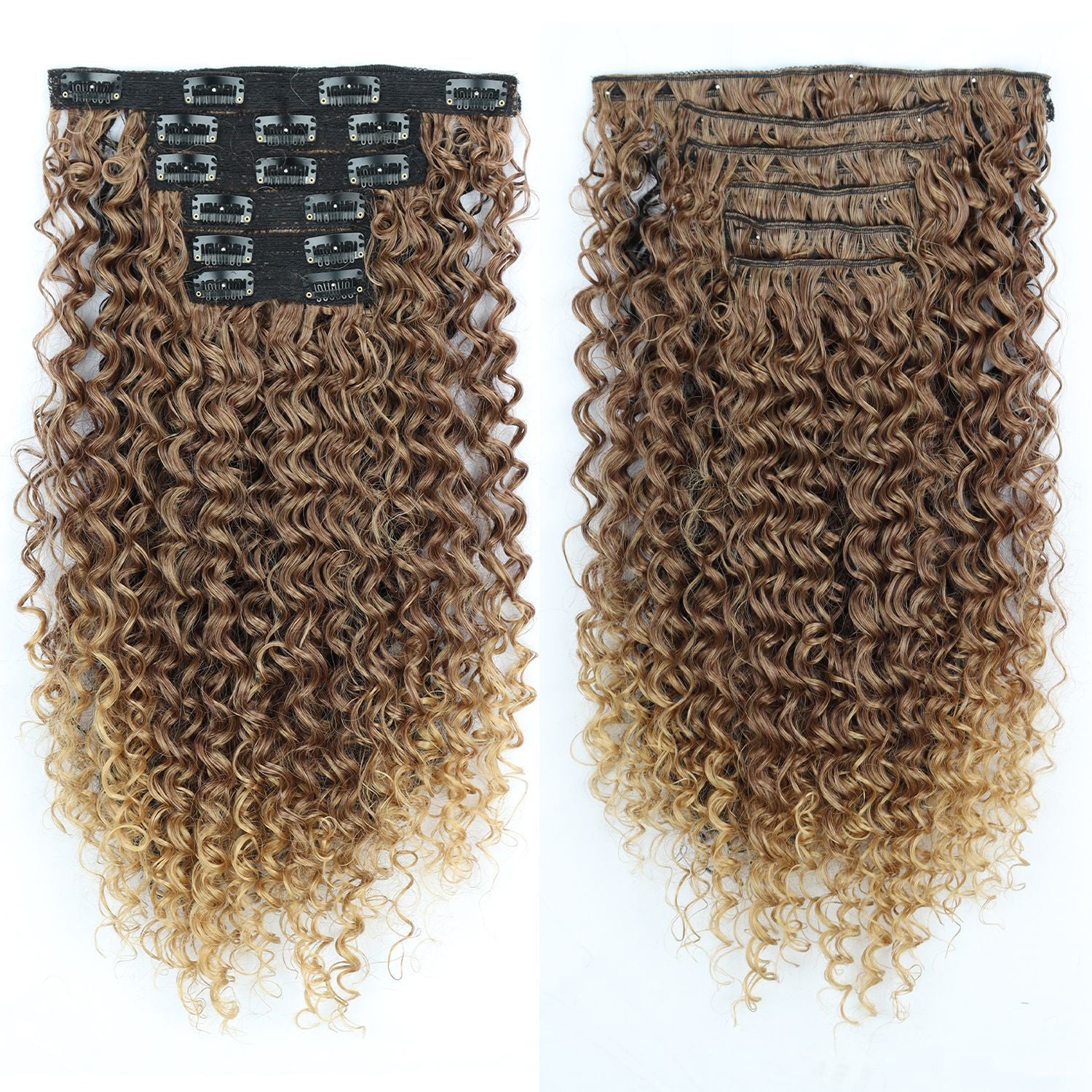Long Curly Clip-In Natural synthetic Extensions