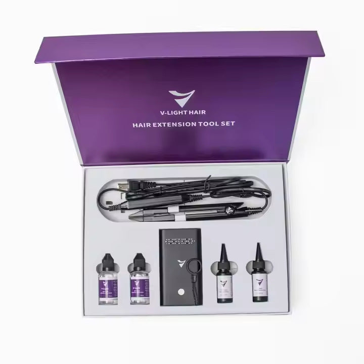 V-Light Hair Extension Tool Kit - Professional Salon Application System