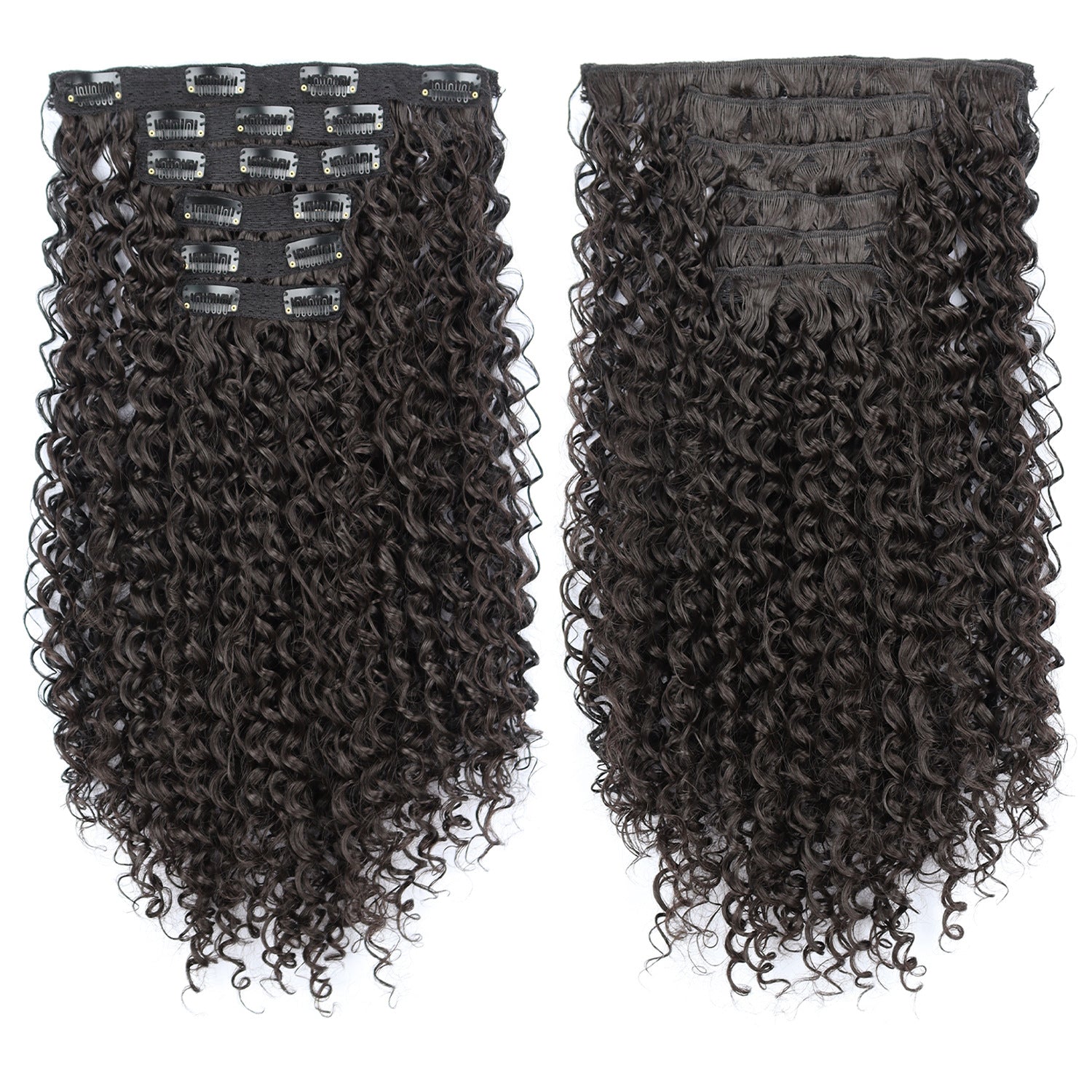 Long Curly Clip-In Natural synthetic Extensions