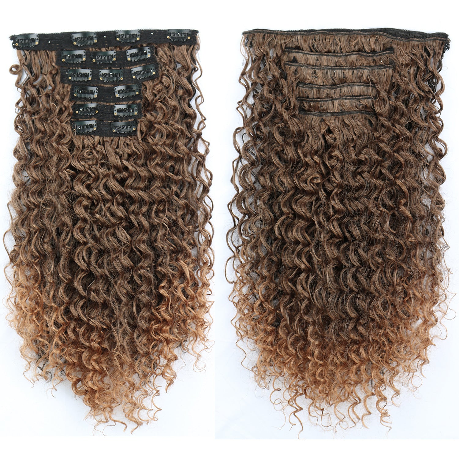 Long Curly Clip-In Natural synthetic Extensions