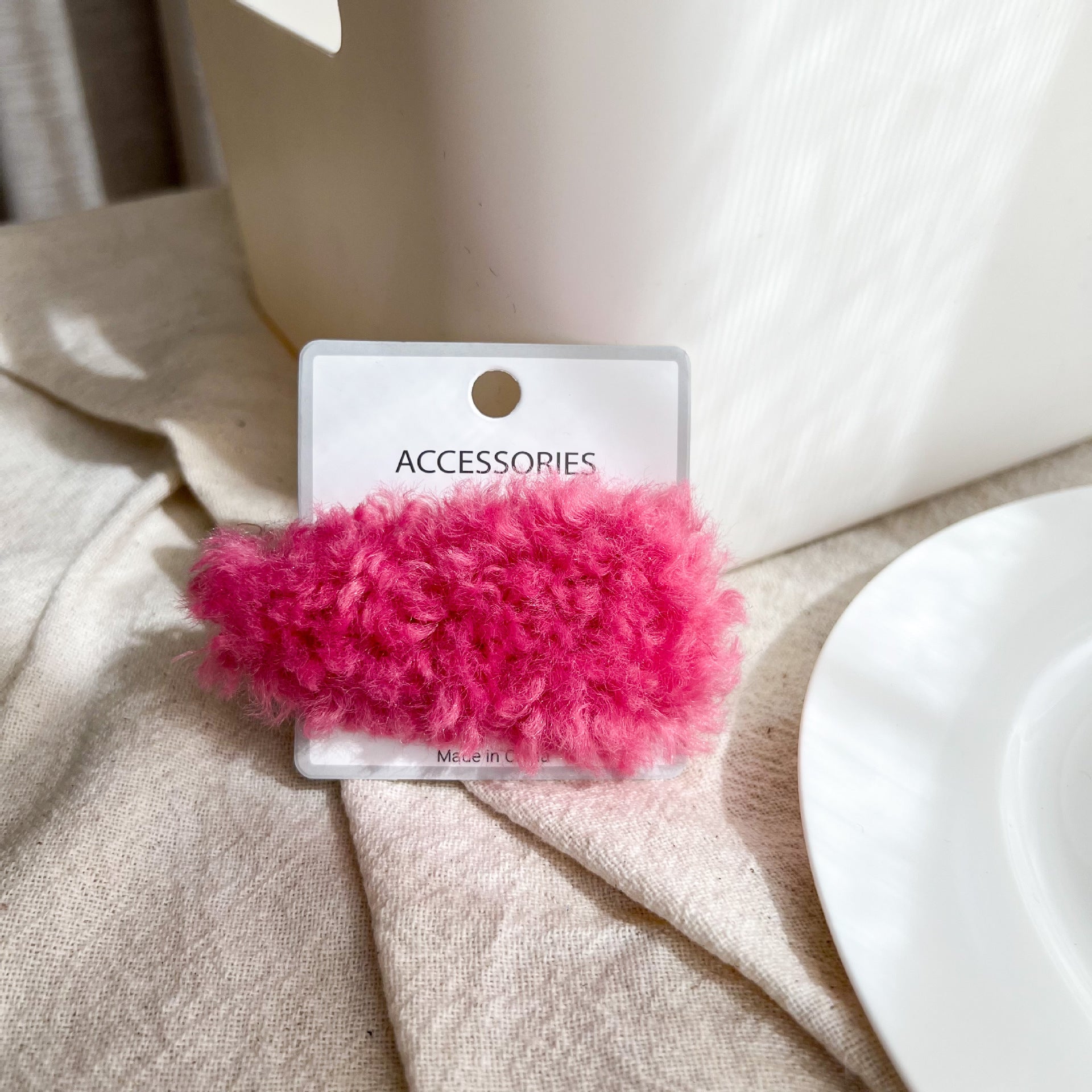 Candy Color Plush Lamb Hair Clip