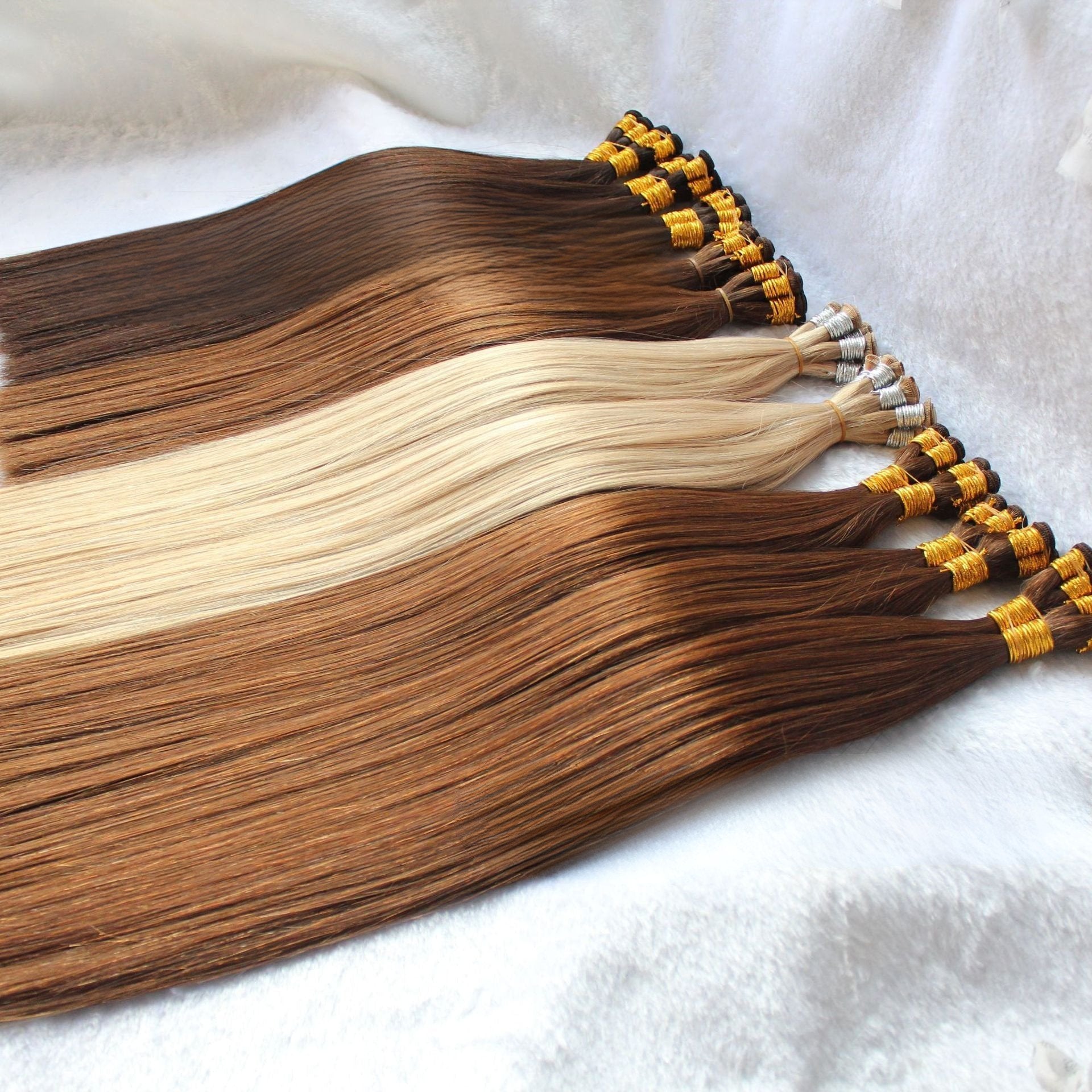Hand-Tied Human Hair Extension | Full Hand-Woven Weft | 8–30 Inches