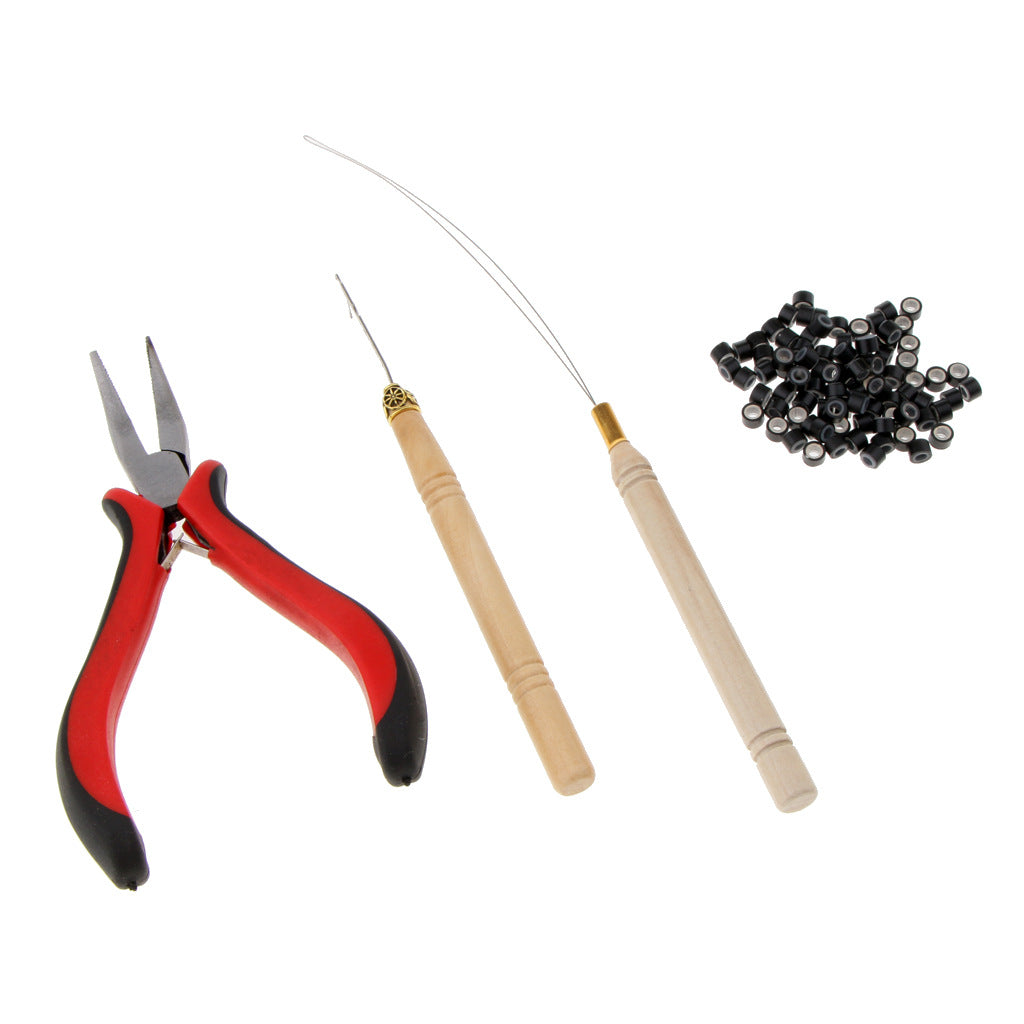 Hair Extension Tool Kit - Silicone Rings, Pliers & Aluminum Beads Set