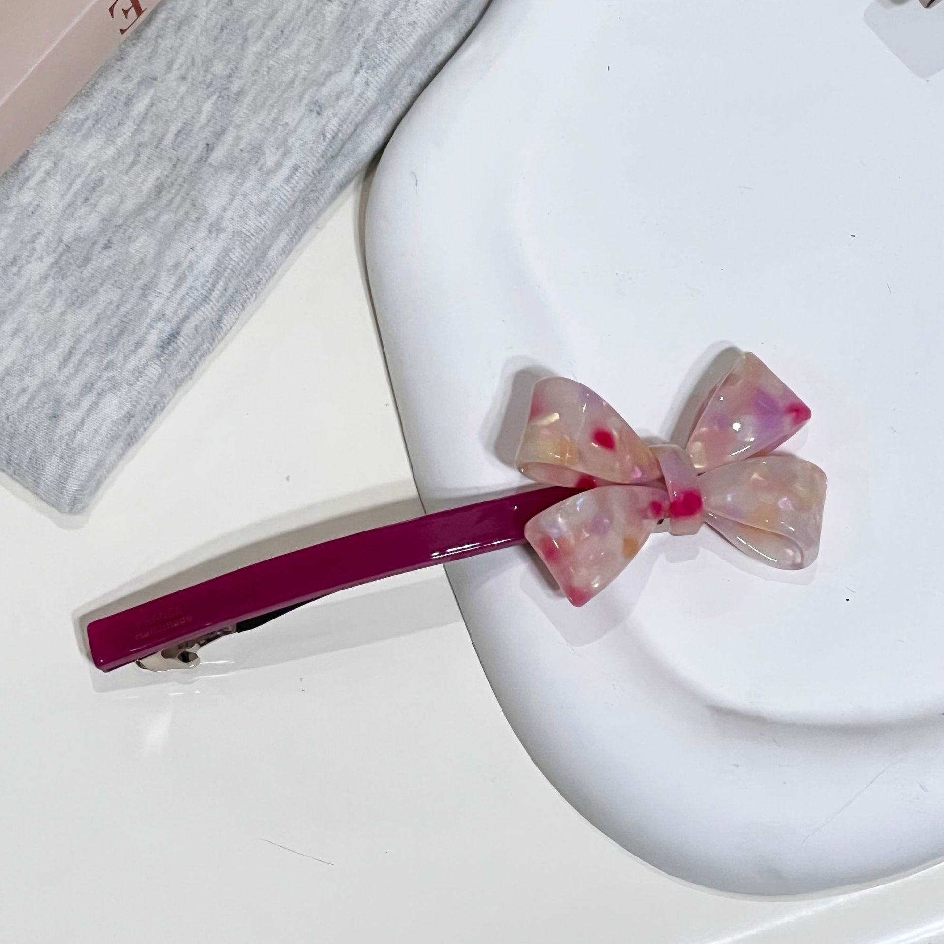 Retro Bow Spring Clip | Acetic Acid Top Clip | Disc Hair Grab Clip