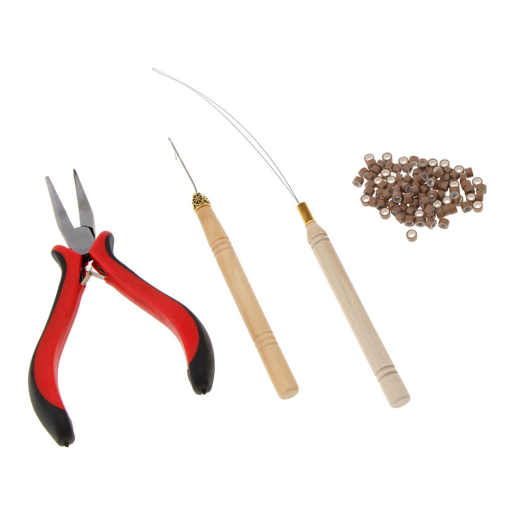 Hair Extension Tool Kit - Silicone Rings, Pliers & Aluminum Beads Set