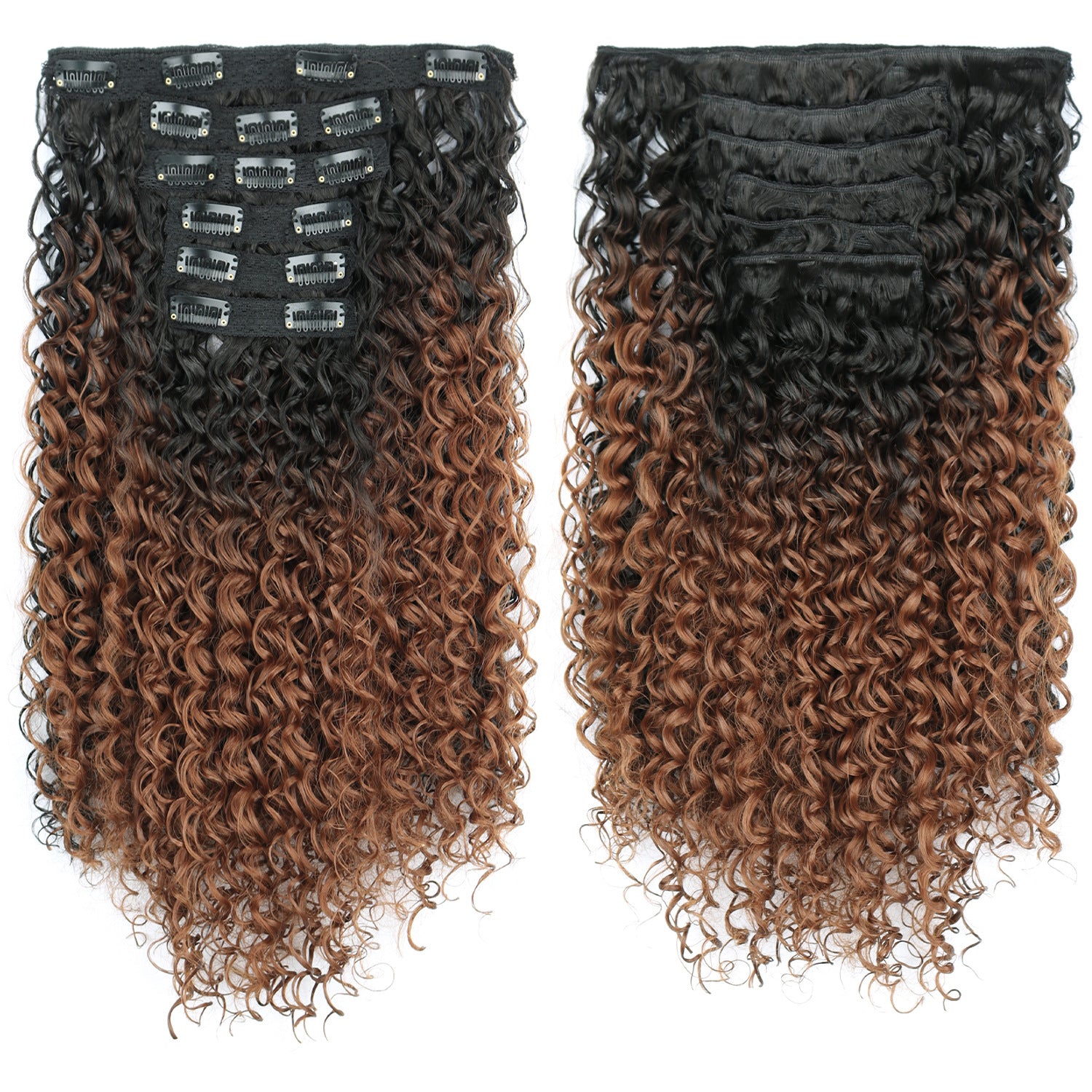 Long Curly Clip-In Natural synthetic Extensions