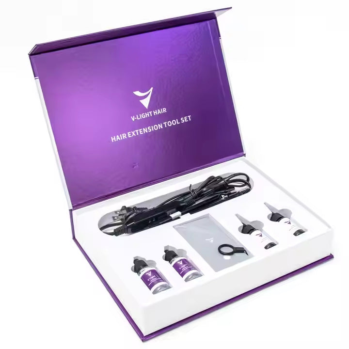 V-Light Hair Extension Tool Kit - Professional Salon Application System