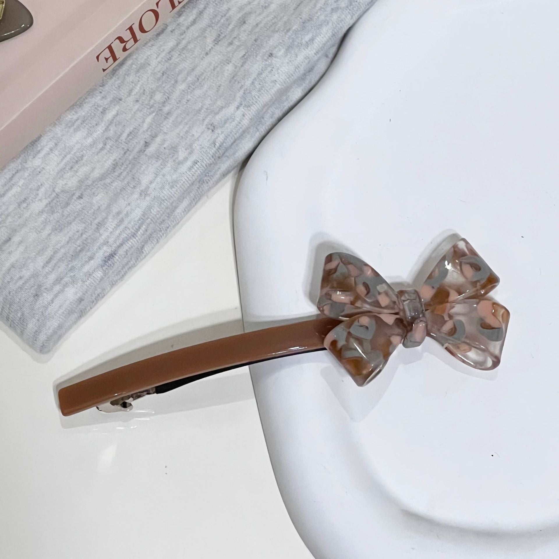 Retro Bow Spring Clip | Acetic Acid Top Clip | Disc Hair Grab Clip
