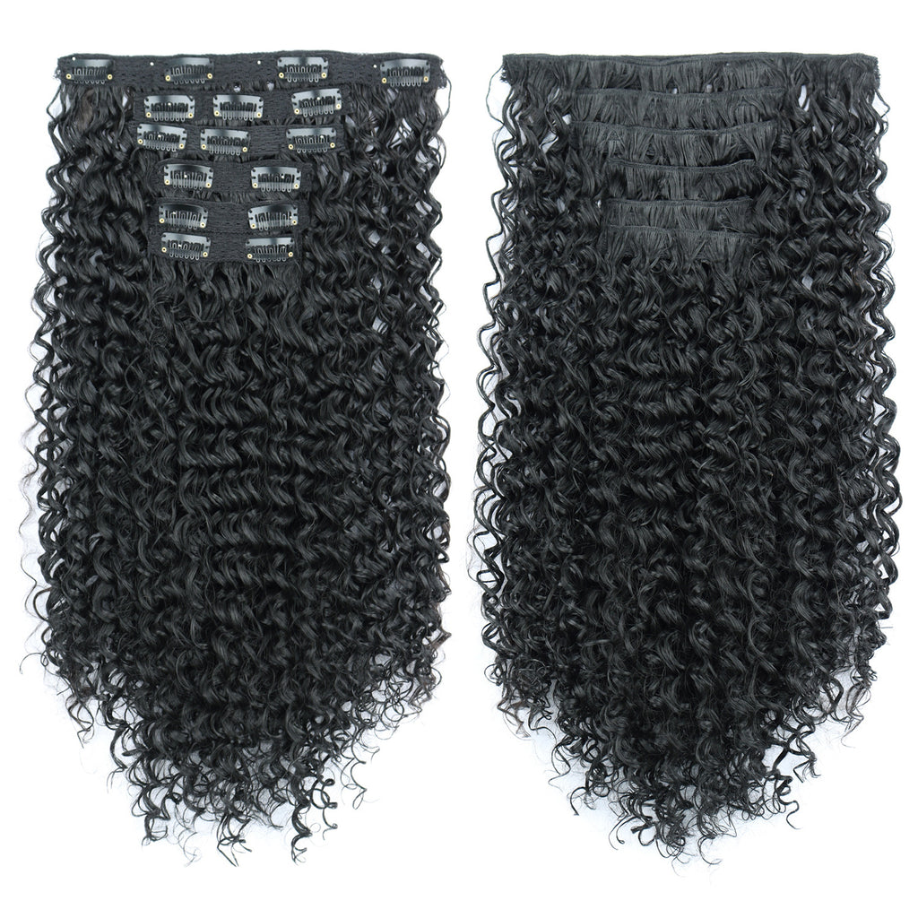 Long Curly Clip-In Natural synthetic Extensions