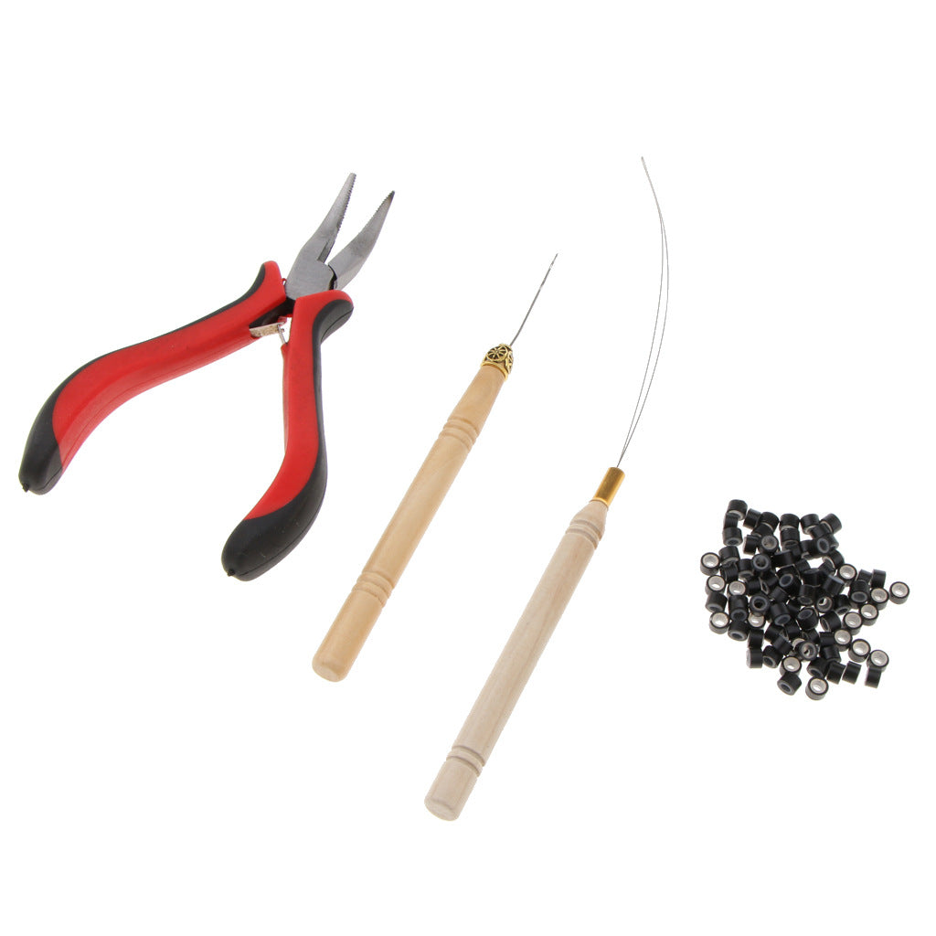 Hair Extension Tool Kit - Silicone Rings, Pliers & Aluminum Beads Set