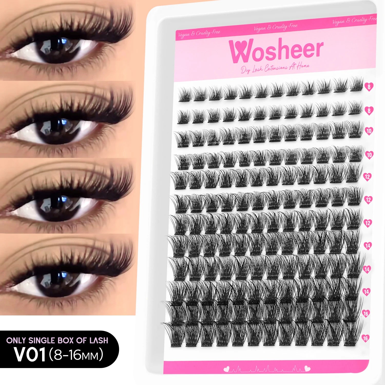 Spiky Lash Clusters Kit - Manga Volume Individual Lashes DIY Extension Set