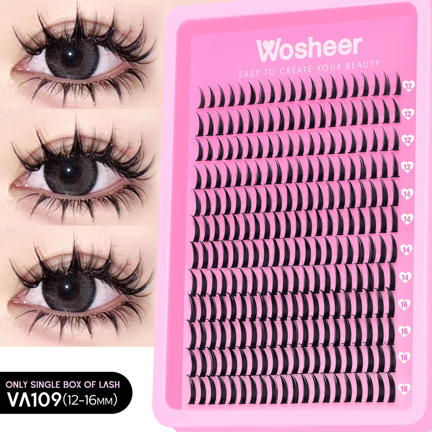 Spiky Lash Clusters Kit - Manga Volume Individual Lashes DIY Extension Set
