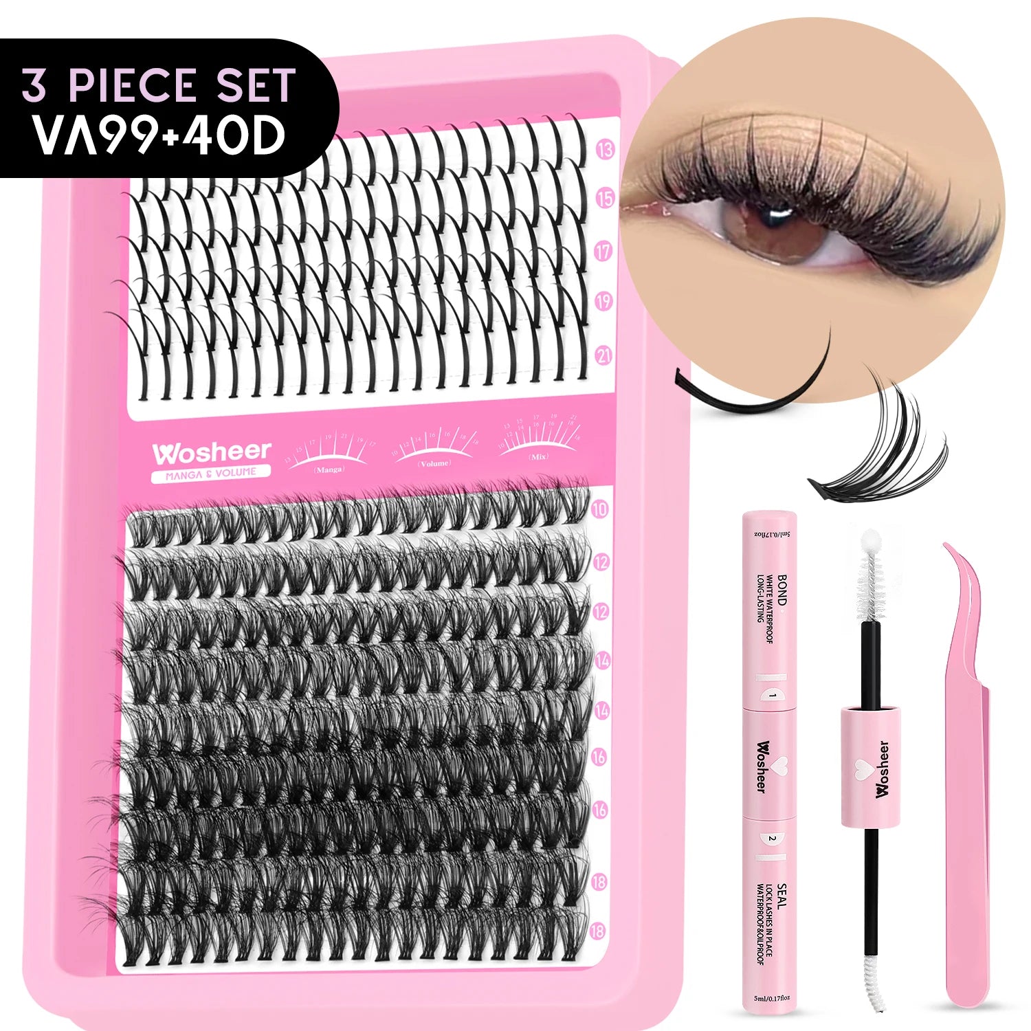 Spiky Lash Clusters Kit - Manga Volume Individual Lashes DIY Extension Set