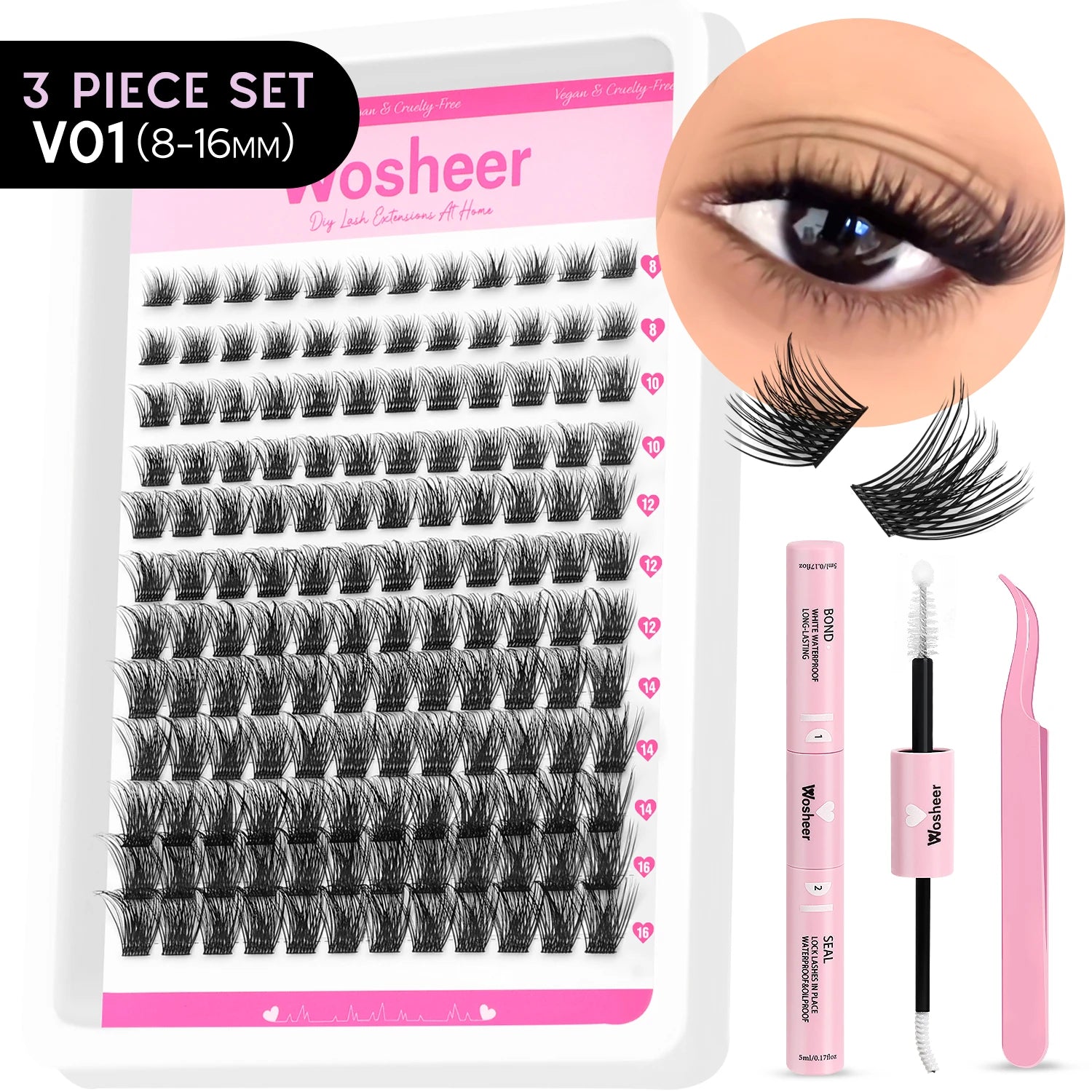 Spiky Lash Clusters Kit - Manga Volume Individual Lashes DIY Extension Set