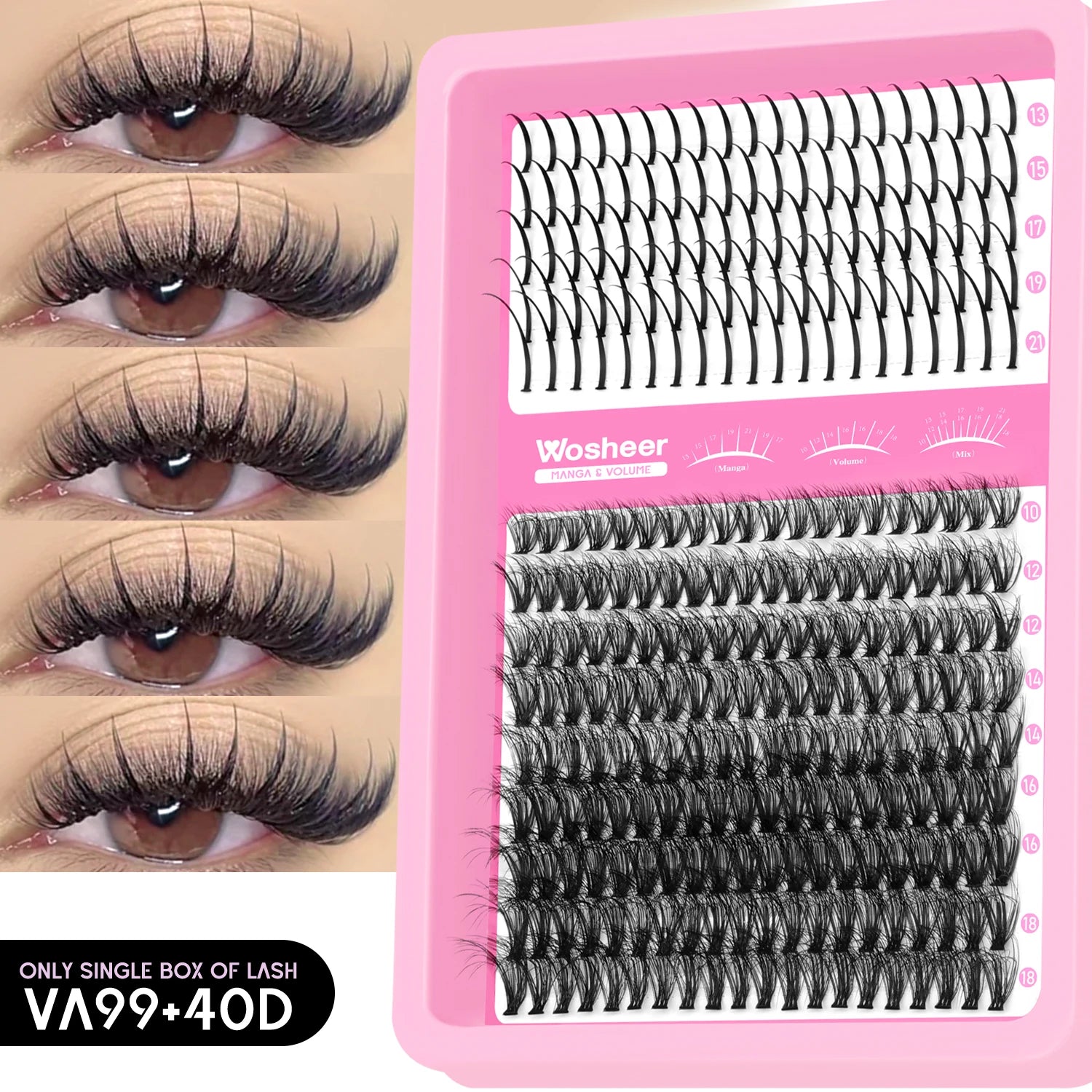 Spiky Lash Clusters Kit - Manga Volume Individual Lashes DIY Extension Set