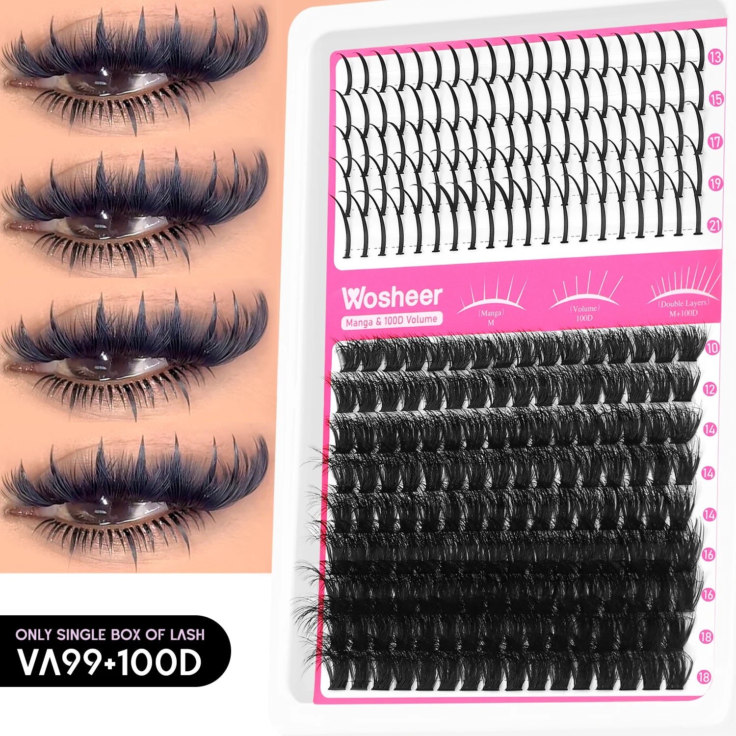 Spiky Lash Clusters Kit - Manga Volume Individual Lashes DIY Extension Set