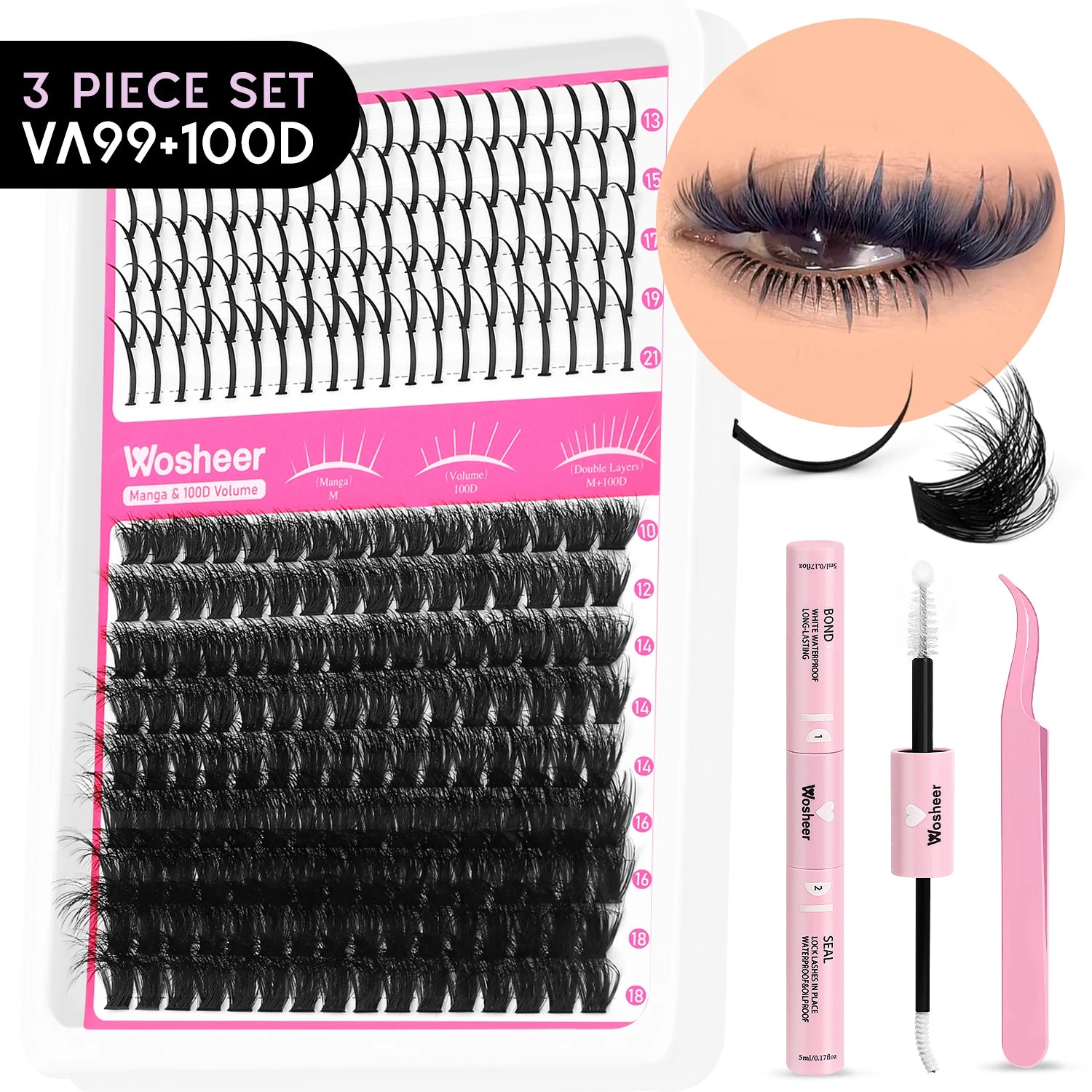 Spiky Lash Clusters Kit - Manga Volume Individual Lashes DIY Extension Set