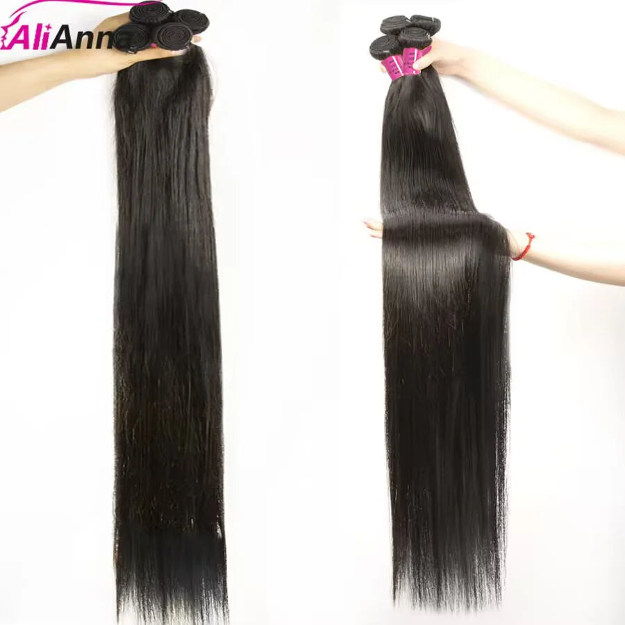 26Inch Human Hair Bundles 10A Brazilian Raw Hair Weave Bundles 30 38 40 Inch Straight Human Hair Bundles Hair Extensions