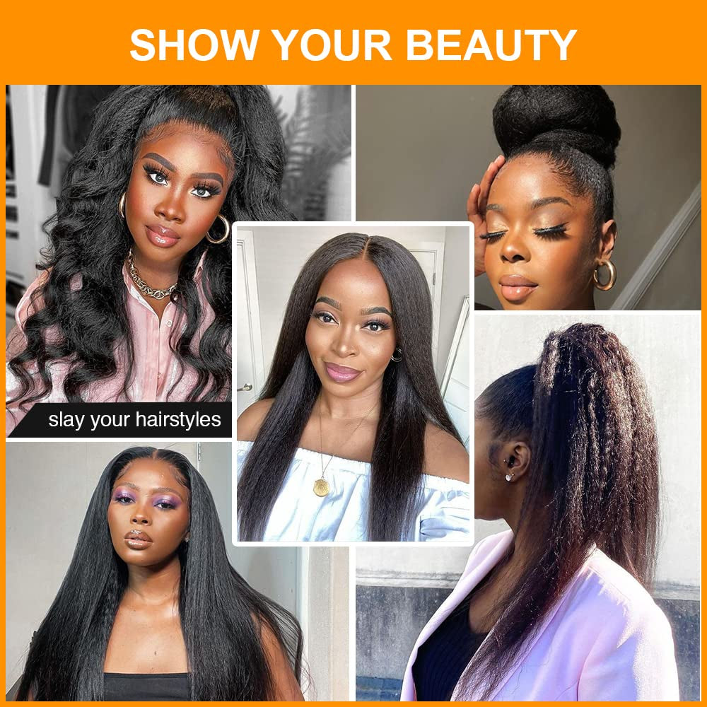 Niawigs Micro Links Human Hair for Black Women Kinky Straight Microlink Hair Extensions Human Hair 100 Strands Micro Loop Human Hair Extensions 14 Inches 85G Natural Black