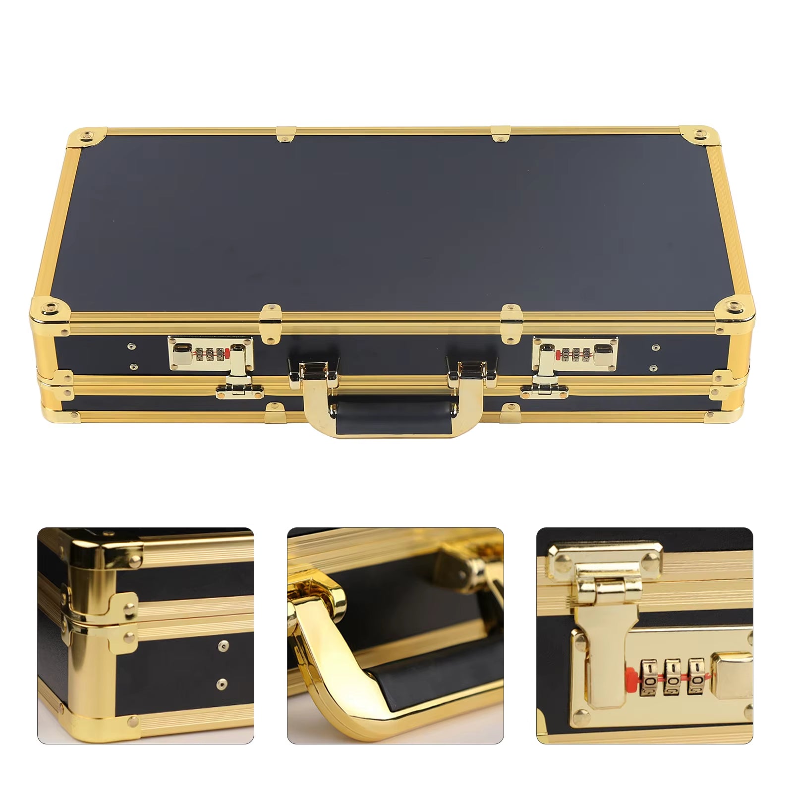 Barber Case Organizer, High-Quality Aluminum Alloy and Fireproof Panel, Three Compartments for Scissors and Hair Tools,