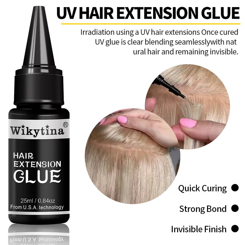 Advanced Hair Extensions Application Kit with UV Light V Light Glue Tools and Complete Set for Professional Use