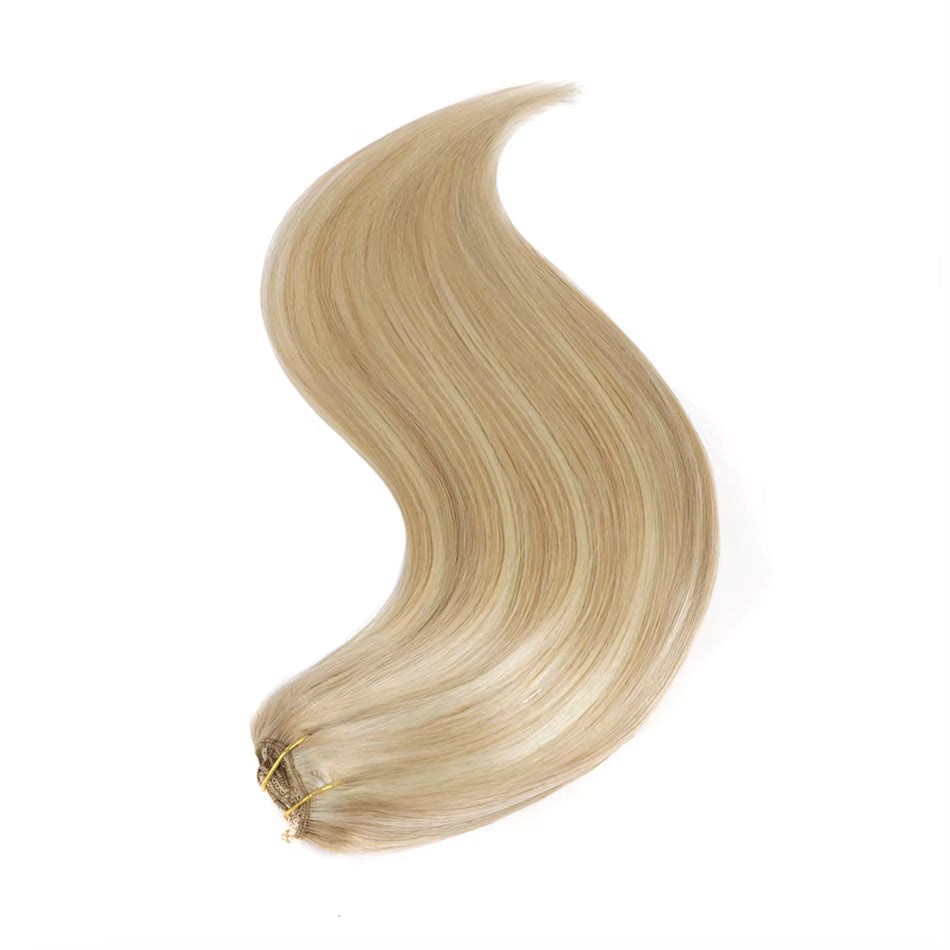 Clip in Hair Extension Human Hair Hightlight Seamless Clip Ins Human Hair Real Hair Extensions Human Hair 70G 6PCS