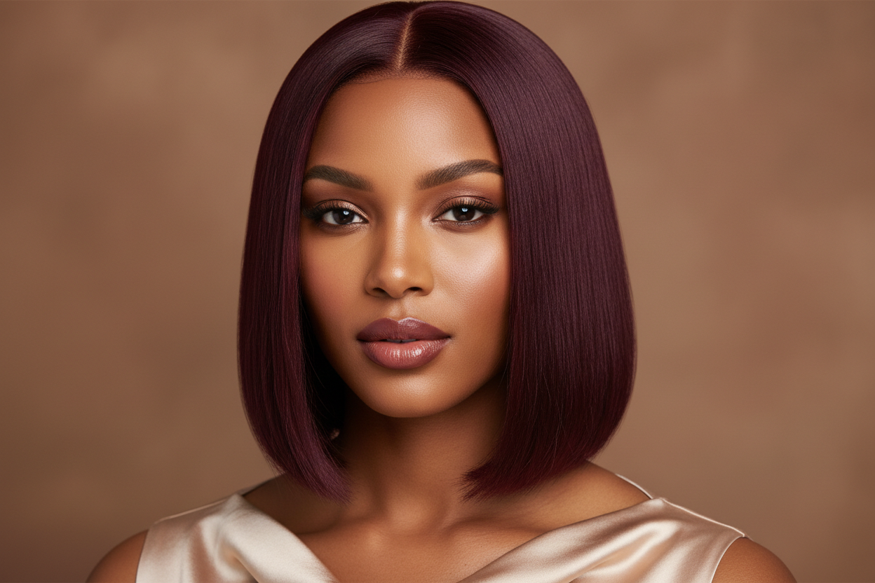 Straight Bob Wig | Synthetic | Medium Length for Black Women