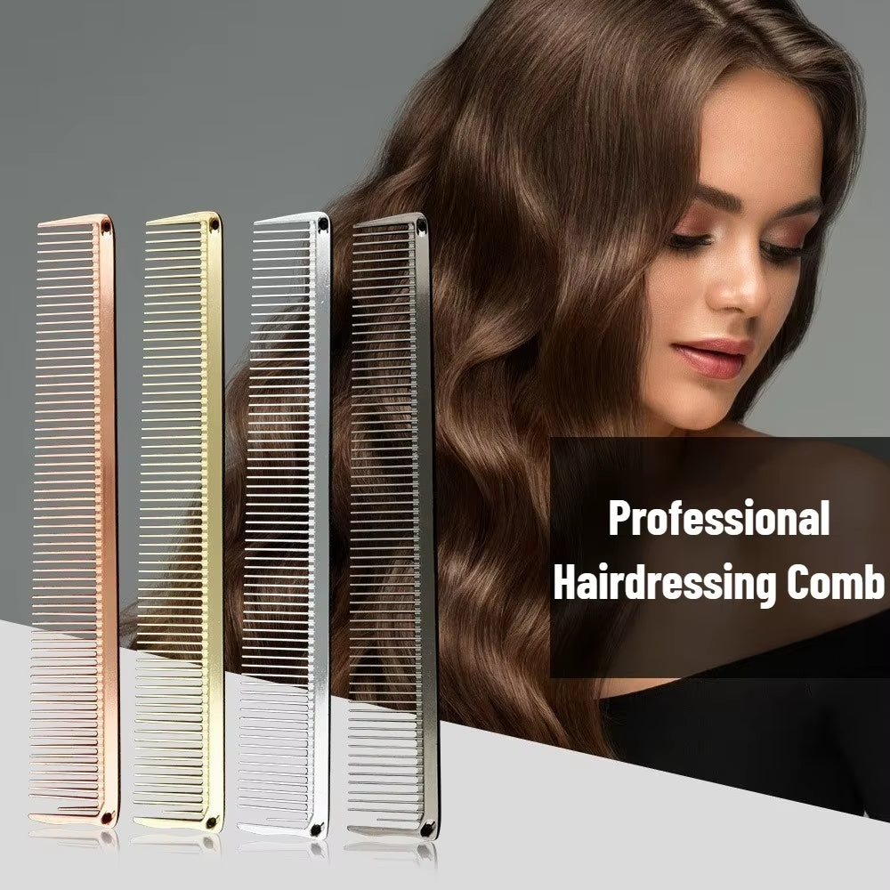 1PC Aluminium Hair Comb Barber Hairdressing Combs Hair Cutting Brush Parting Hair Brush Barber Accessories Salon Styling Tools