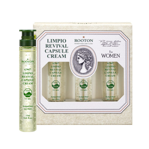 ROOTON Limpio Capsule Regeneration Cream Hair Pack | 9 Plant Extracts | 13ml x 6 Capsules