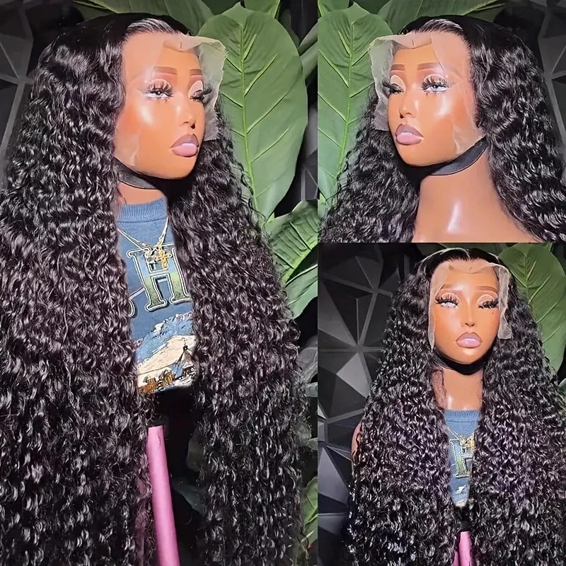 13x4 Lace Front Curly Wig - Afro Kinky Curly Human Hair Wig for Women