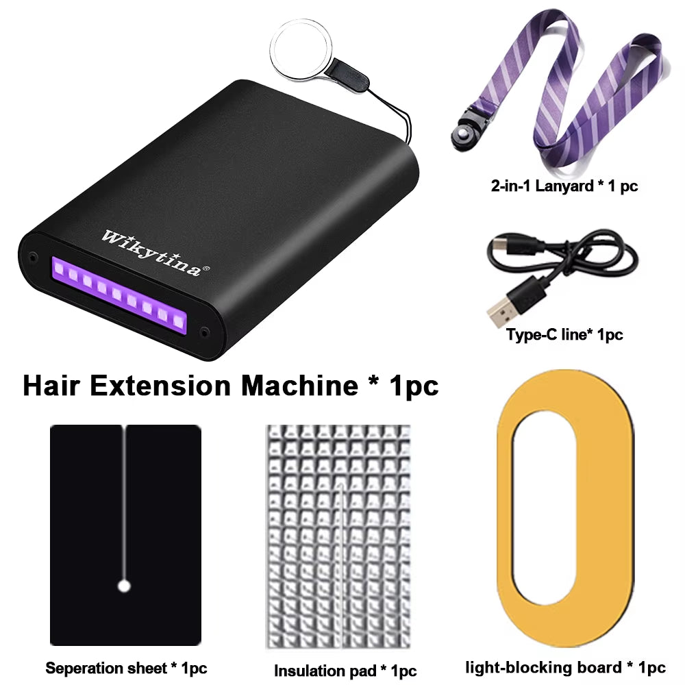 Advanced Hair Extensions Application Kit with UV Light V Light Glue Tools and Complete Set for Professional Use