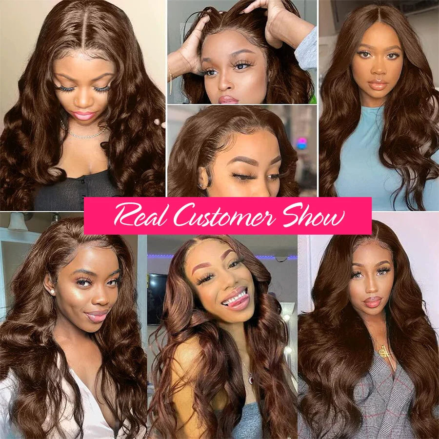 Chocolate Brown Lace Front Wigs 13X4 Body Wave Brown Lace Front Human Hair Wigs Hd 13X6 Lace Frontal Wig Colored Human Hair Wigs
