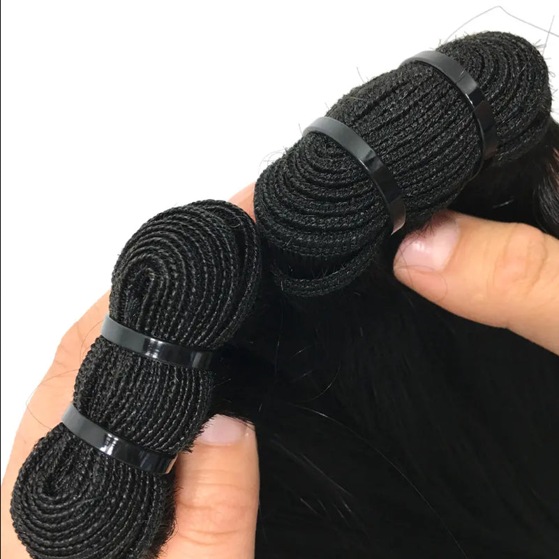 Raw Indian Cuticle Aligned Hair Extensions, Straight Weft, No Tangling, No Shedding, from a Donor Wave Style