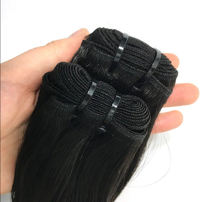 Raw Indian Cuticle Aligned Hair Extensions, Straight Weft, No Tangling, No Shedding, from a Donor Wave Style