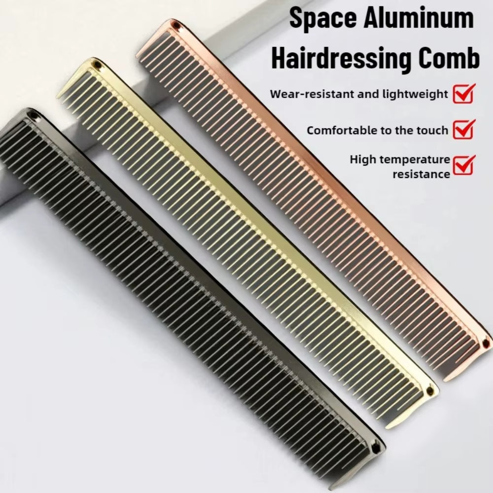 1PC Aluminium Hair Comb Barber Hairdressing Combs Hair Cutting Brush Parting Hair Brush Barber Accessories Salon Styling Tools