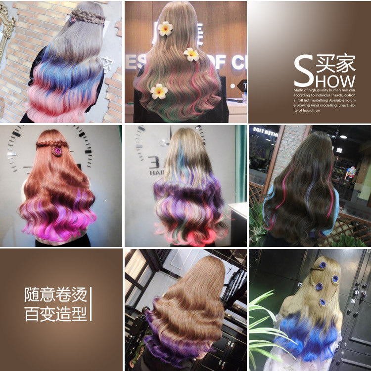 Gradient Color Tape-In Hair Extensions - Human Hair Clip-In Pieces with Adhesive