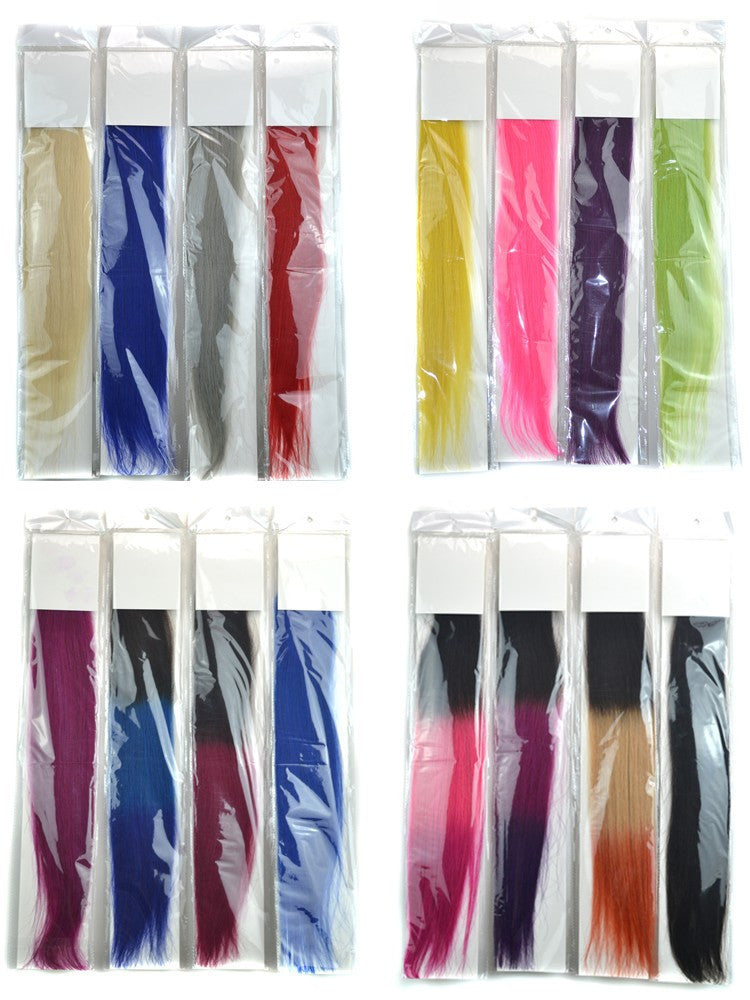 Gradient Color Tape-In Hair Extensions - Human Hair Clip-In Pieces with Adhesive