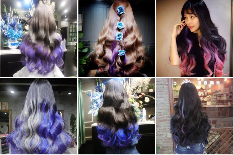 Gradient Color Tape-In Hair Extensions - Human Hair Clip-In Pieces with Adhesive